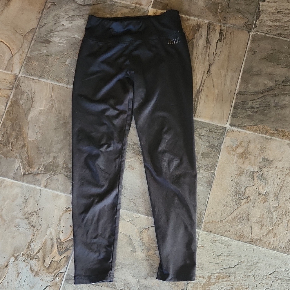 Girls Black Justice Leggings Size 10